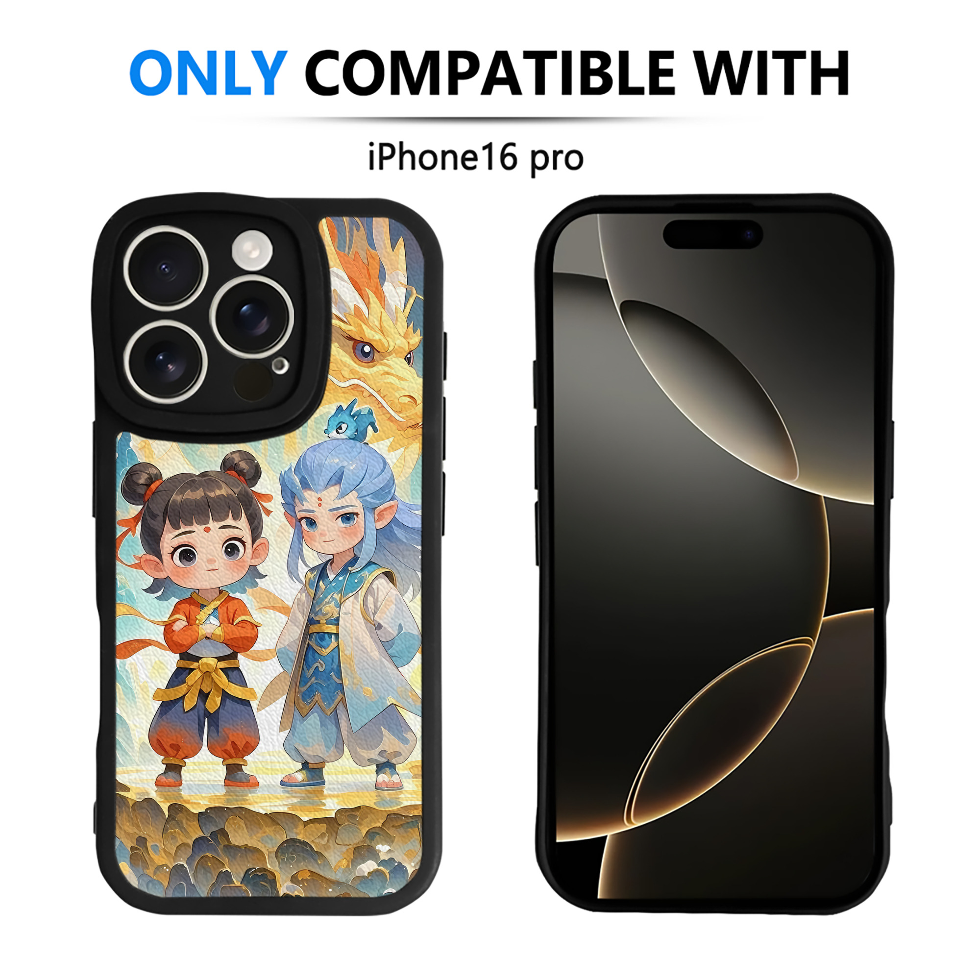 （画像用） Ne Zha 2 ナタ 魔童の大暴れ 【iPhone 16シリーズ対応】シリコンスマホケース（レザー調） 材質：シリコン
